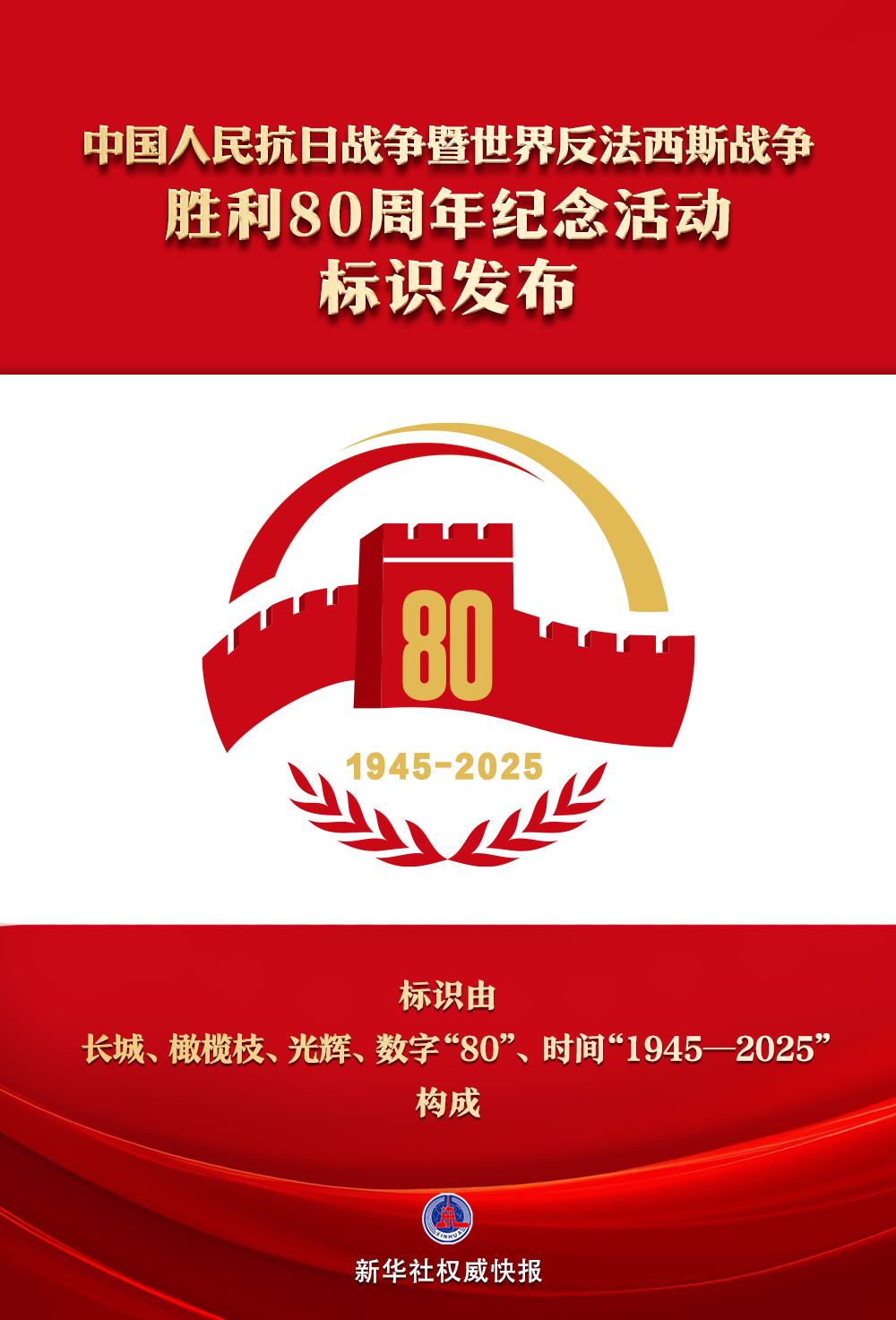 抗戰(zhàn)勝利80周年紀(jì)念活動(dòng)標(biāo)識(shí)發(fā)布