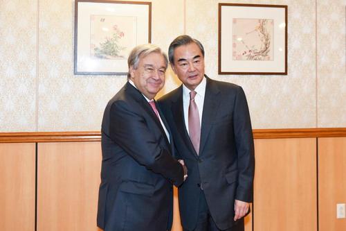 董軍會見聯合國秘書長古特雷斯